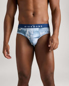 Slip vita bassa in cotone pettinato fantasia denim UnderwearIntimo