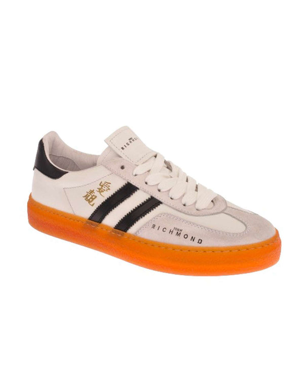 Two tone sneakers with logo and side bands