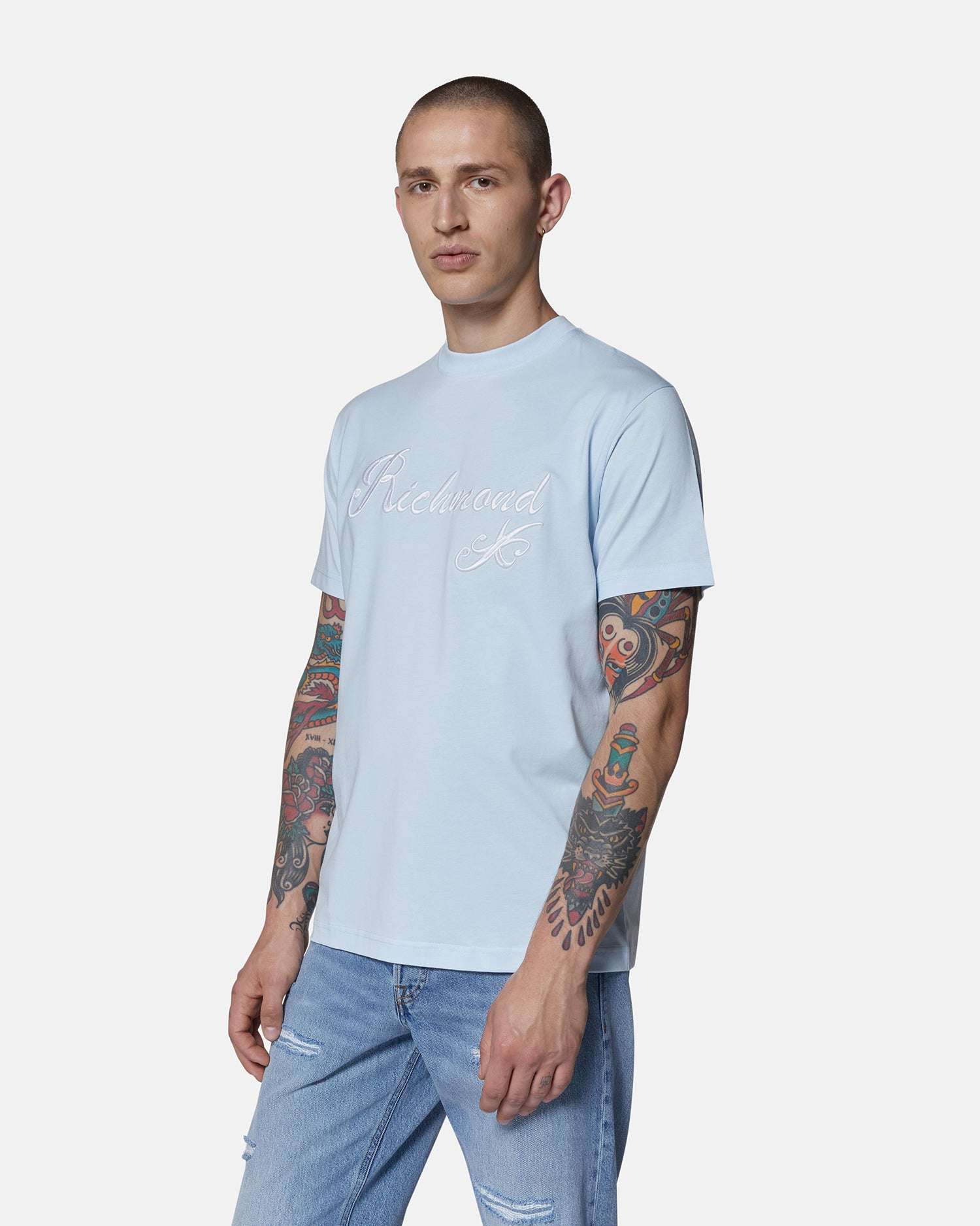 T-shirt a maniche corte con logo ricamato e design raffinato T-shirt