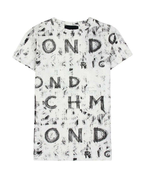 T-shirt with tone on tone pattern