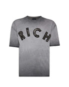 T-shirt con Scritta Applicata T-Shirt