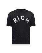 T-shirt con Scritta Frontale e Effetto Usurato T-Shirt