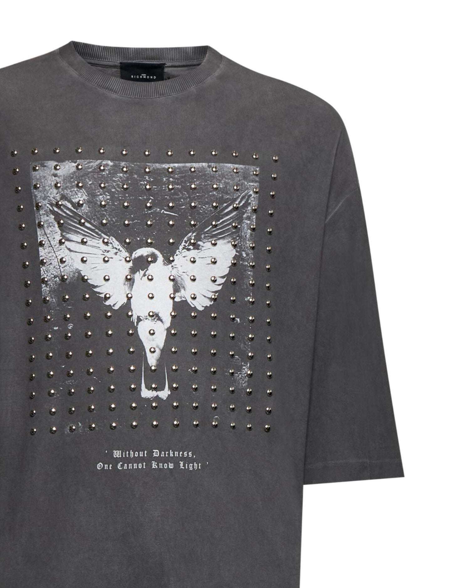 T-shirt con stampa con borchie T-Shirt