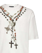 T-shirt con Stampa Gioiello e Croci T-Shirt