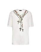 T-shirt con Stampa Gioiello e Croci T-Shirt
