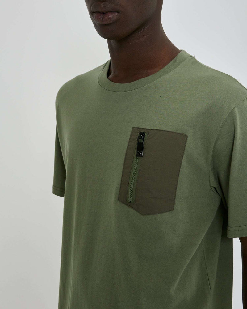 T-shirt with embroidered print on the back