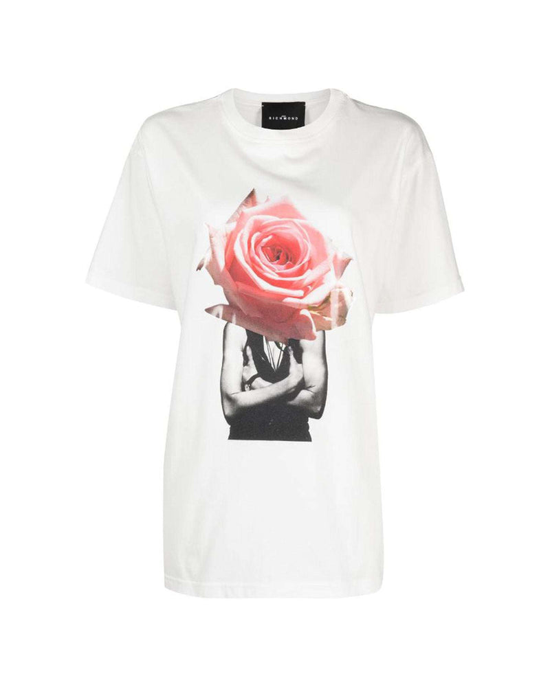 CottonT-shirt with "rose" decorative print