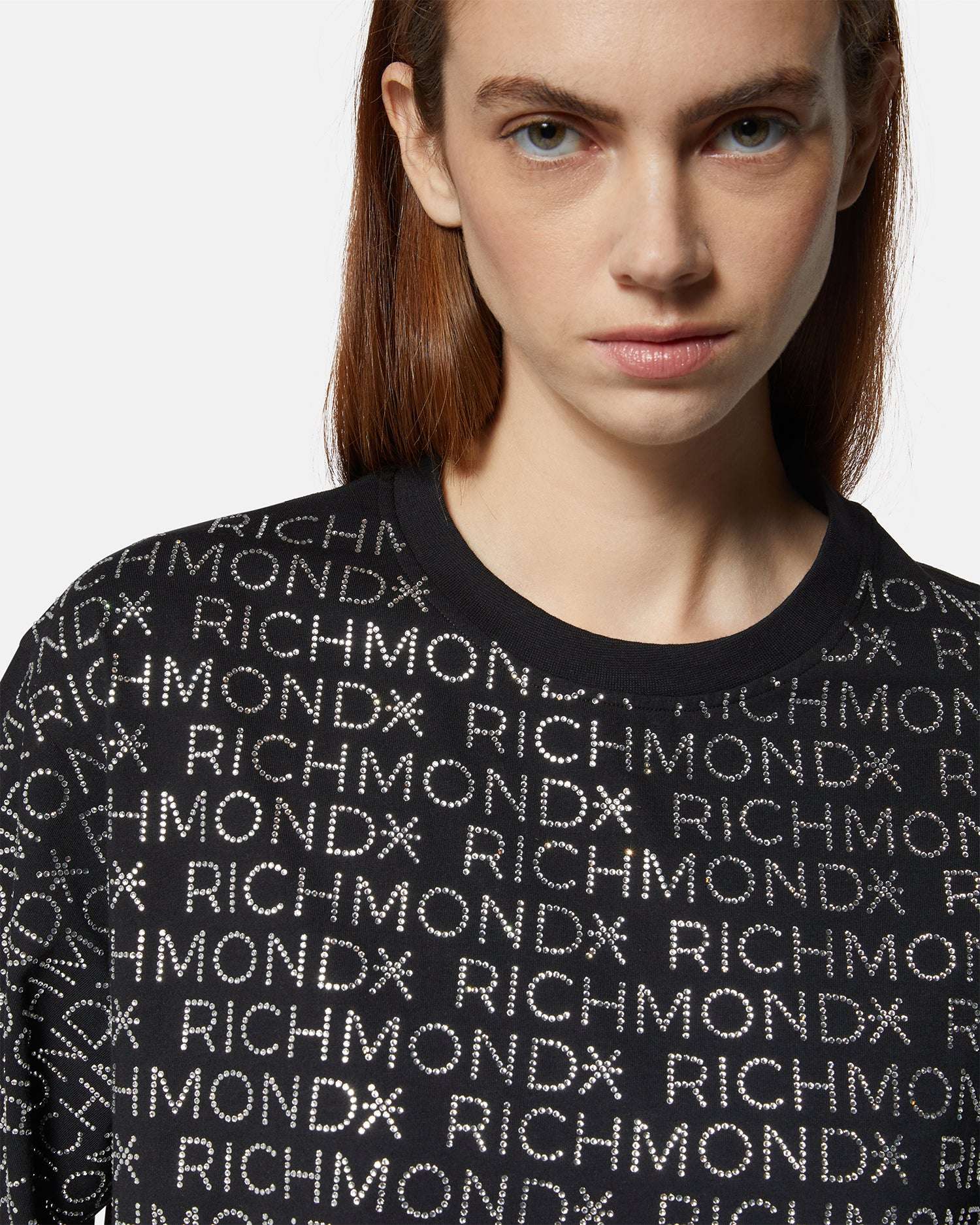 T-shirt cropped con logo all-over Richmond T-shirt