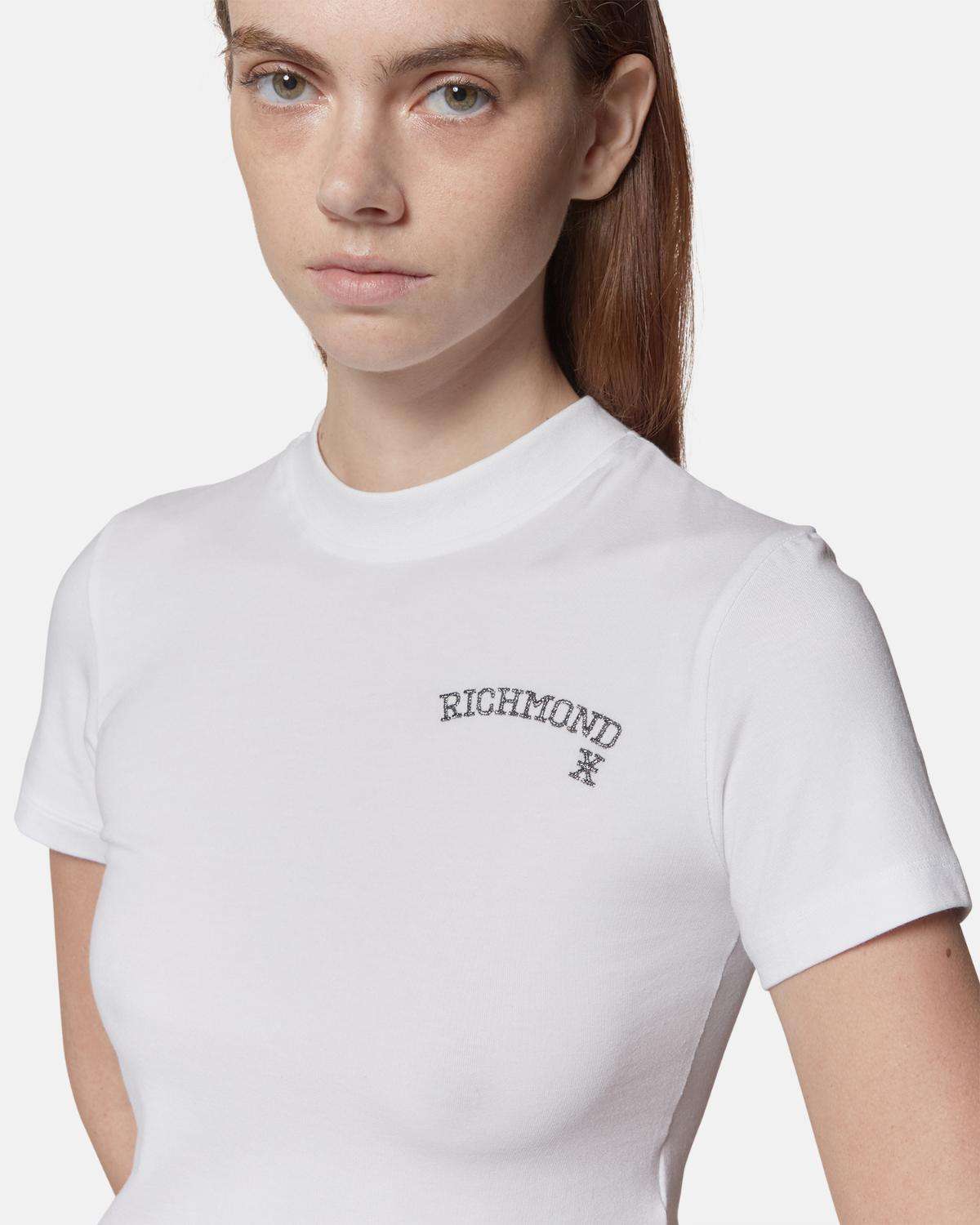 T-shirt da donna crop in 100% cotone T-shirt