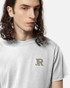 T-shirt nera con logo ricamato T-shirt