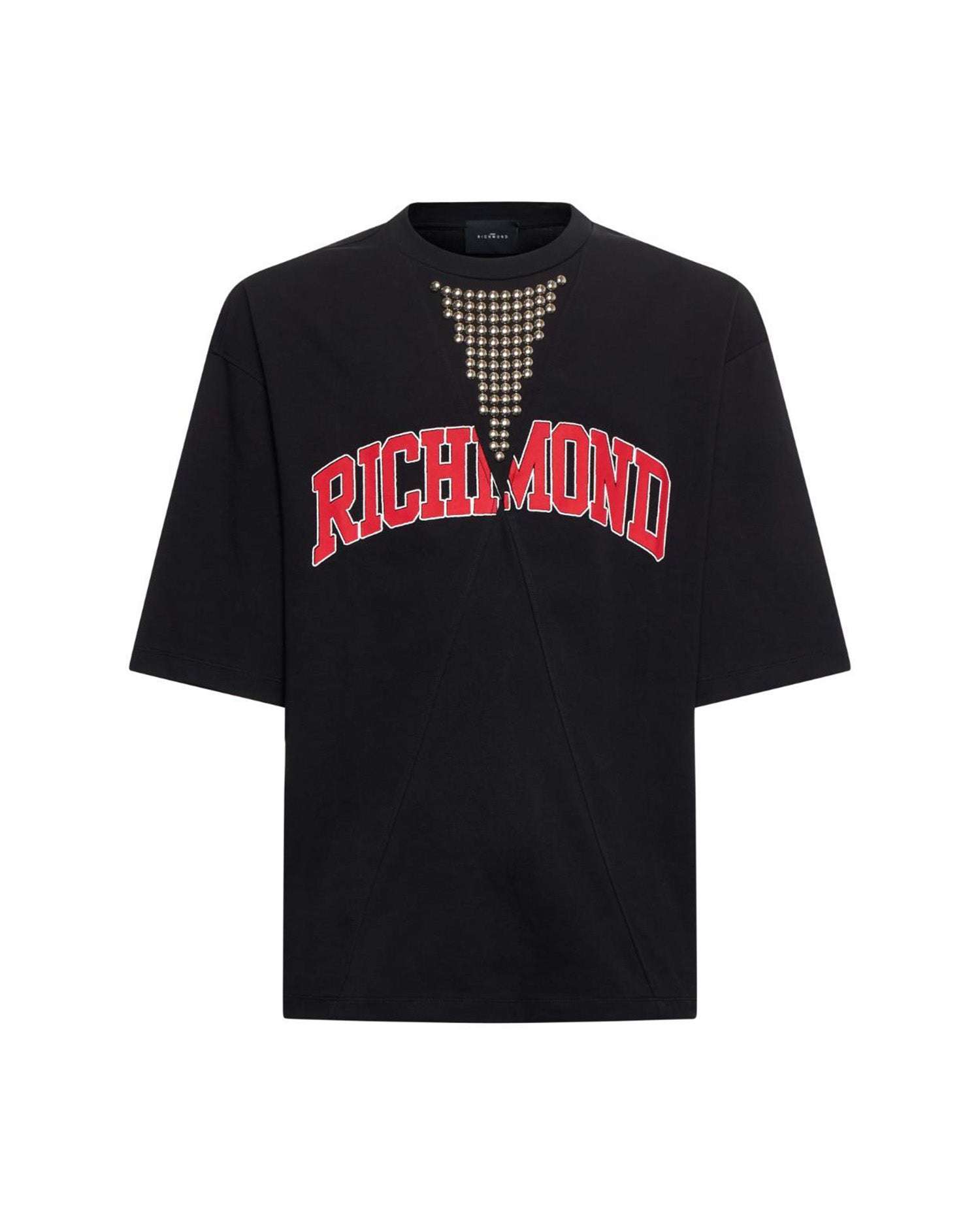 T-shirt nera con stampa "RICHMOND" T-Shirt