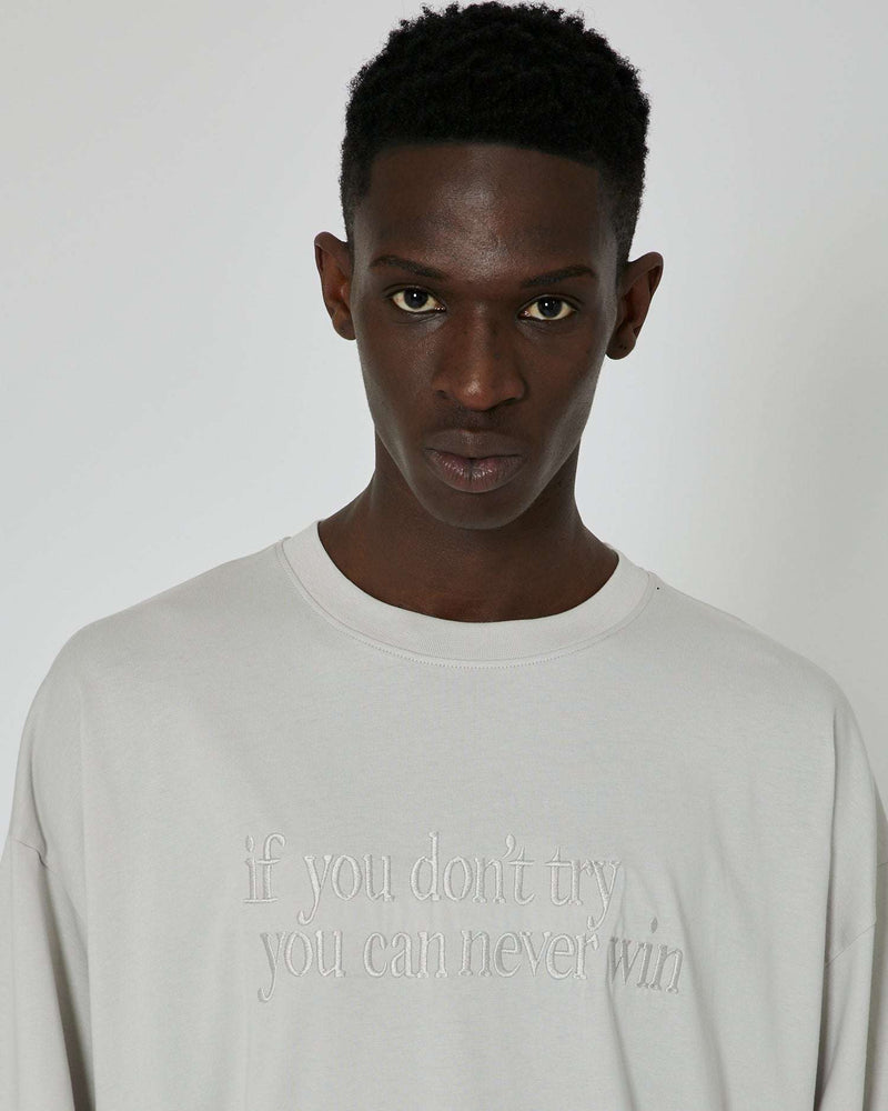 T-shirt with embroidered print on the front