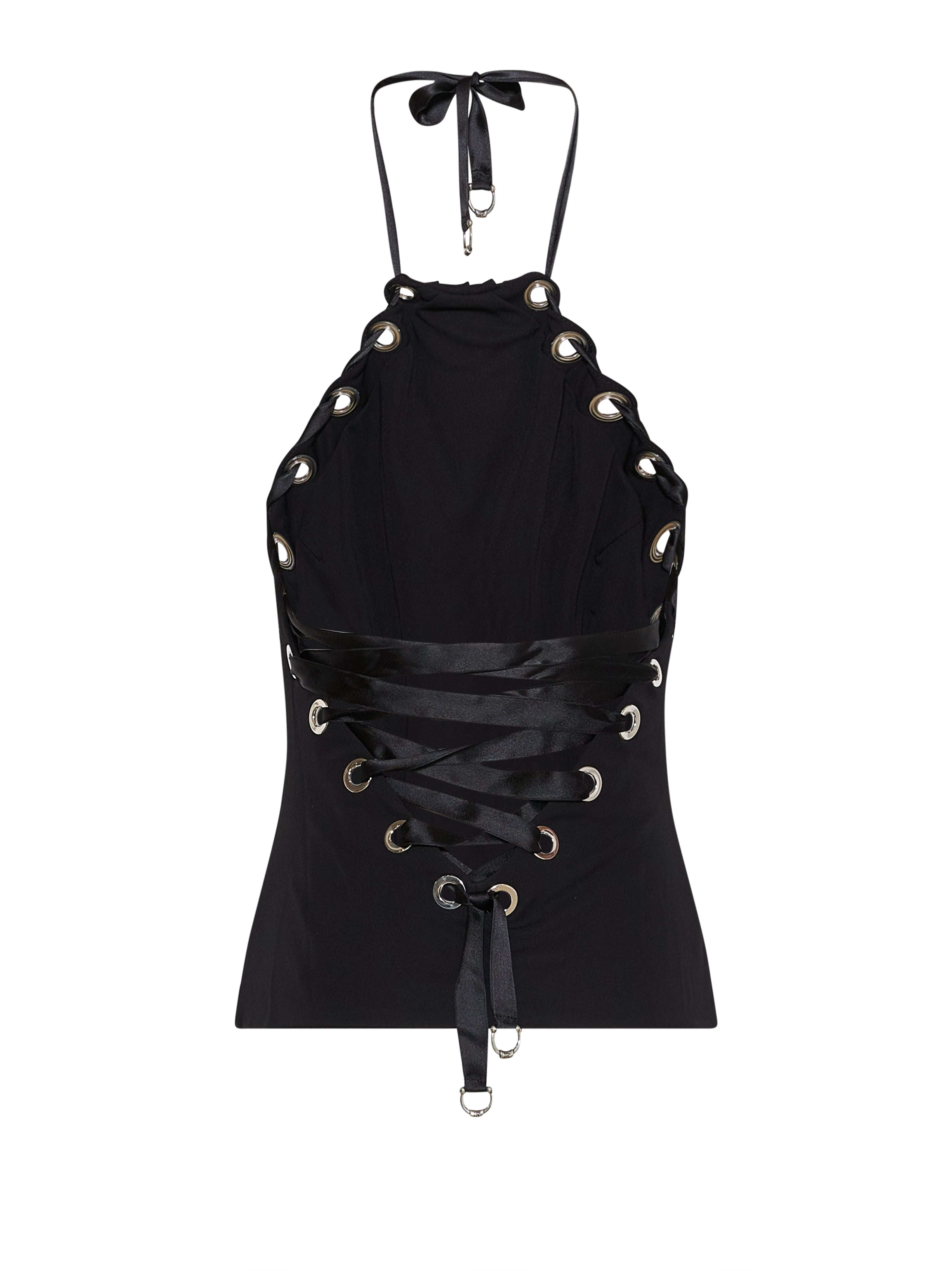 Top con Scollo Halter e occhielli metallici TOP