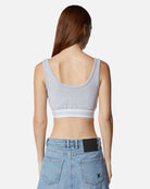 Top corto grigio con fascia elastica e logo Richmond X Top