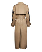 Trench con Ricamo Grafico sulle Maniche Capispalla