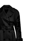 Trench con Ricamo Grafico sulle Maniche Capispalla