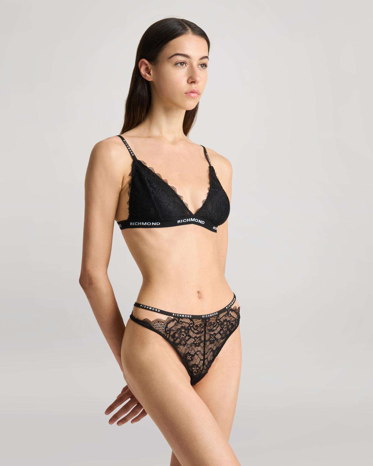 Tripack women's lace briefs with logo