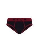 Tripack slip vita bassa con logo RICH e cuciture a contrasto