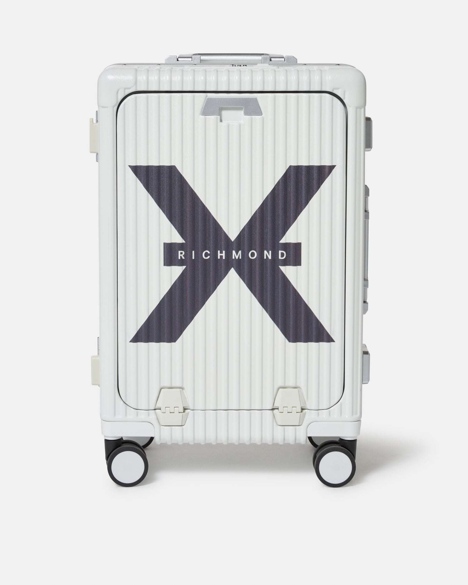 Trolley rigido nero con logo Richmond X