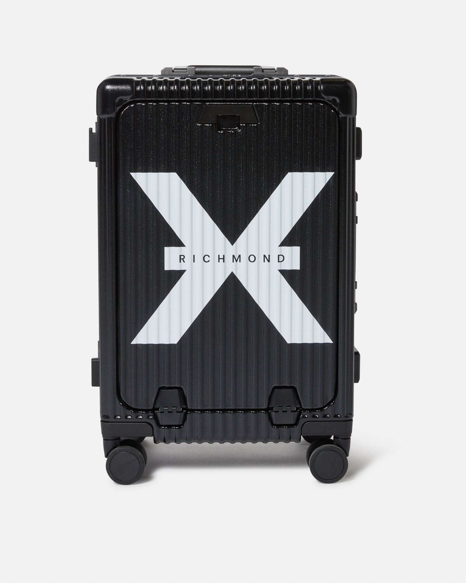 Trolley rigido nero con logo Richmond X