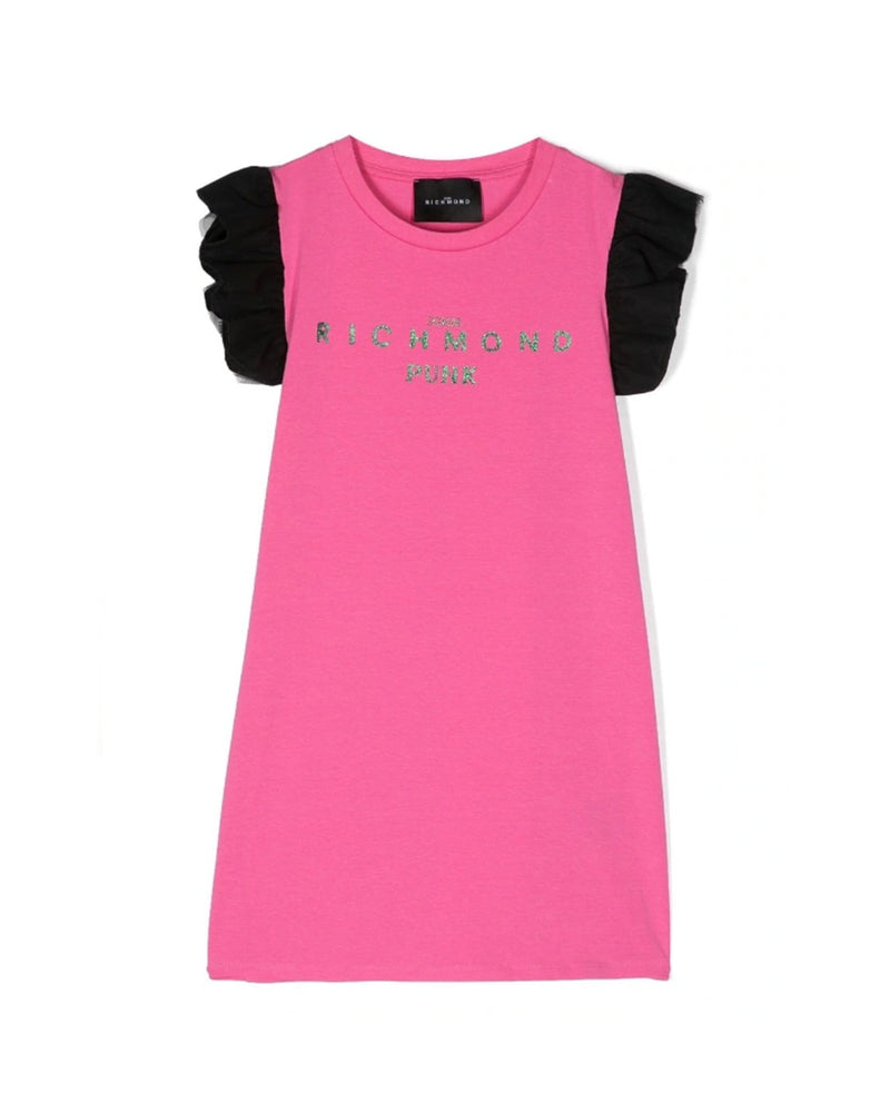 DRESS WITH CONTRASTING LOGO 