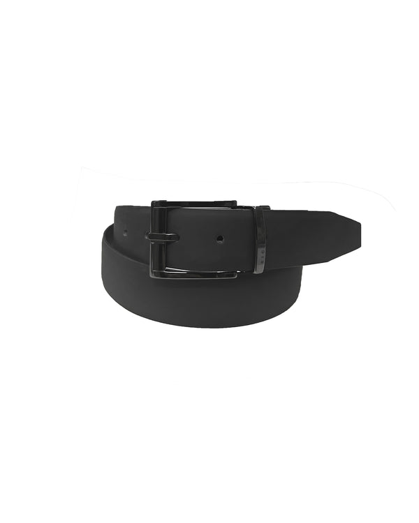 LEATHER BELT WITH RECTANGULAR BUCKLE