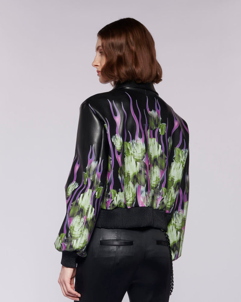 LEATHER EFFECT JACKET WITH PATTERN
