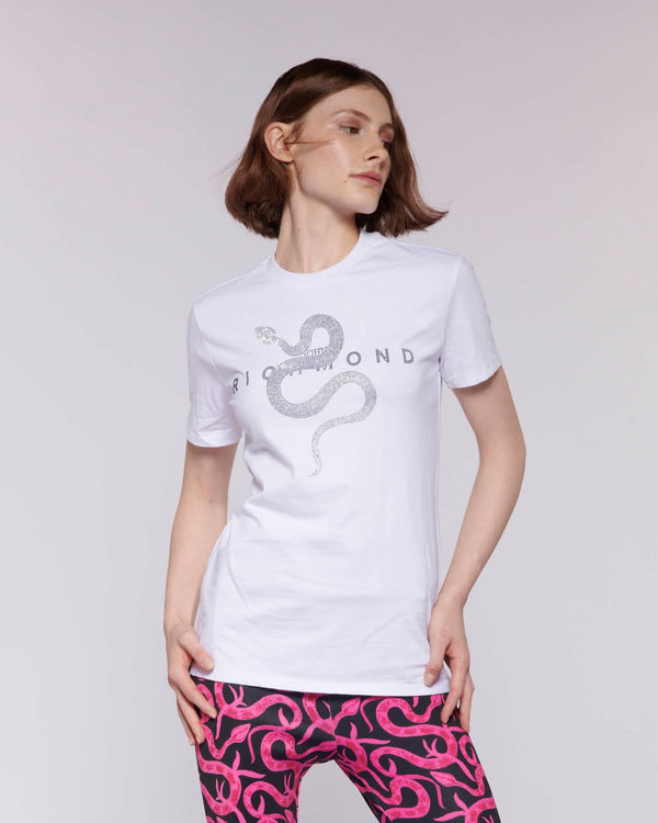 T-SHIRT WITH CONTRASTING PRINT AND LOGO
