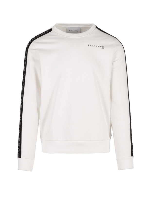 SWEATSHIRT WITH LOGO AND SIDE BAND ON THE SLEEVES 