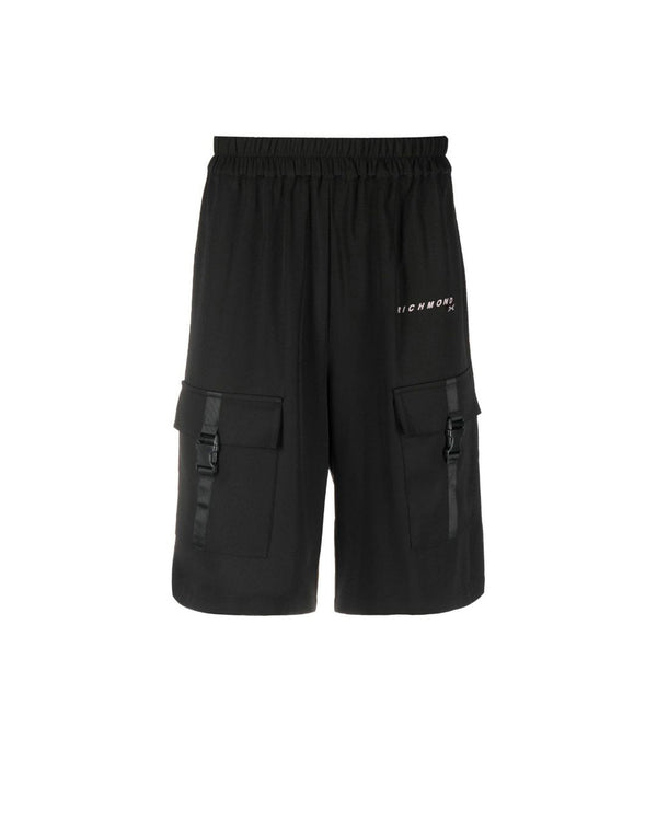 BERMUDA SHORTS WITH CONTRASTING LOGO AND POCKETS WITH LEG STRAPS