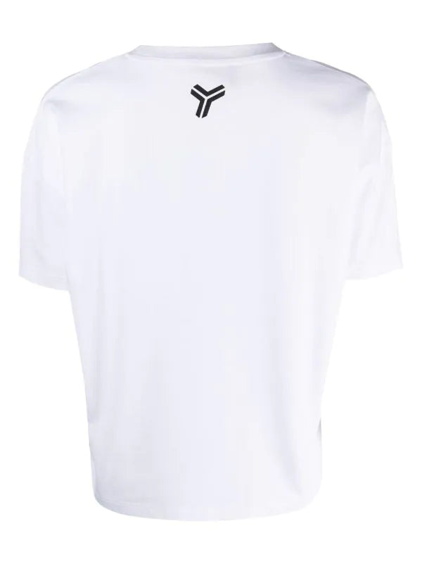 T-SHIRT WITH CONTRASTING PRINT AND LOGO