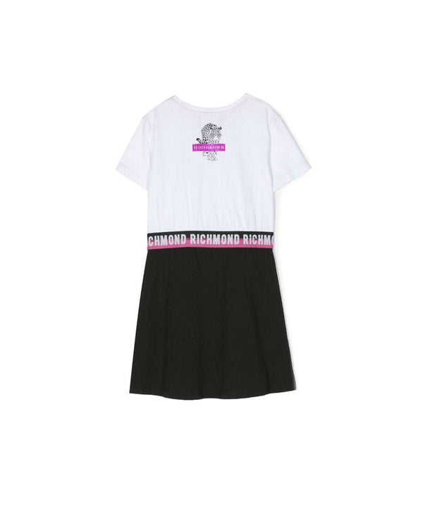 SHORT DRESS WITH CONTRASTING DESIGN AND LOGO