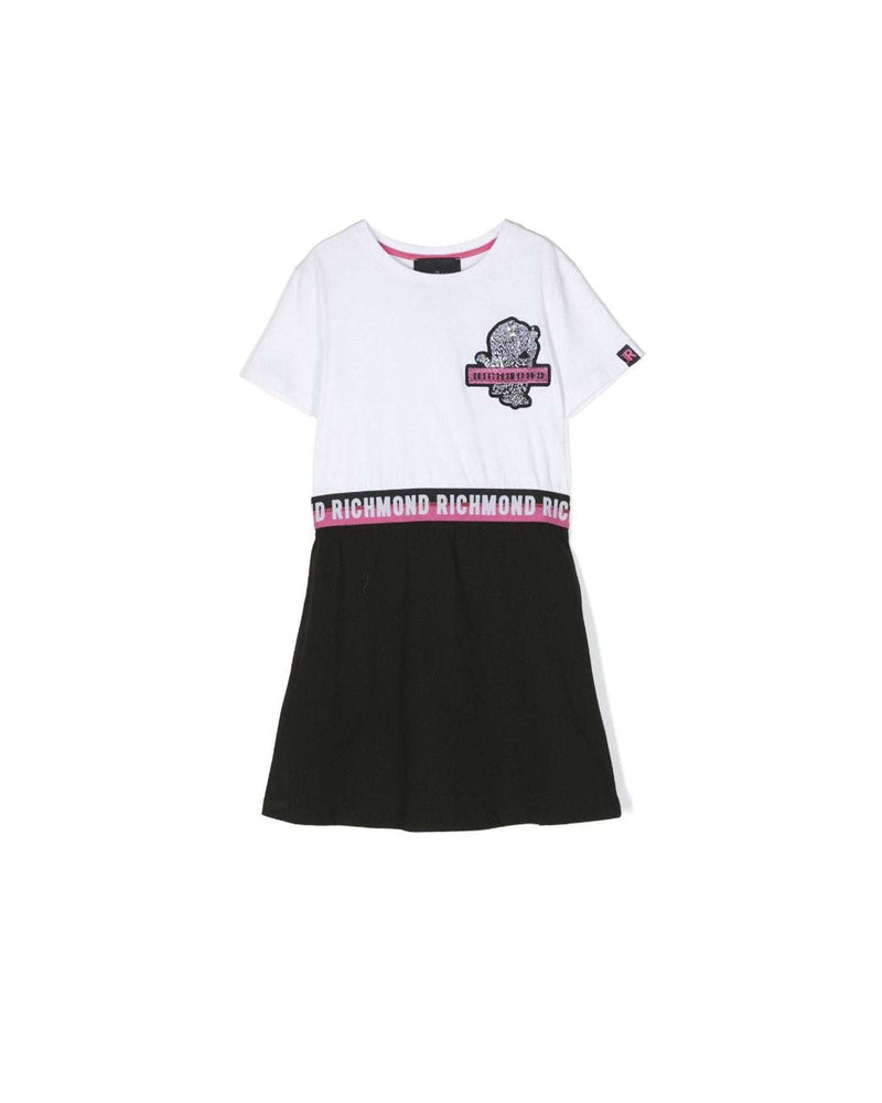 SHORT DRESS WITH CONTRASTING DESIGN AND LOGO