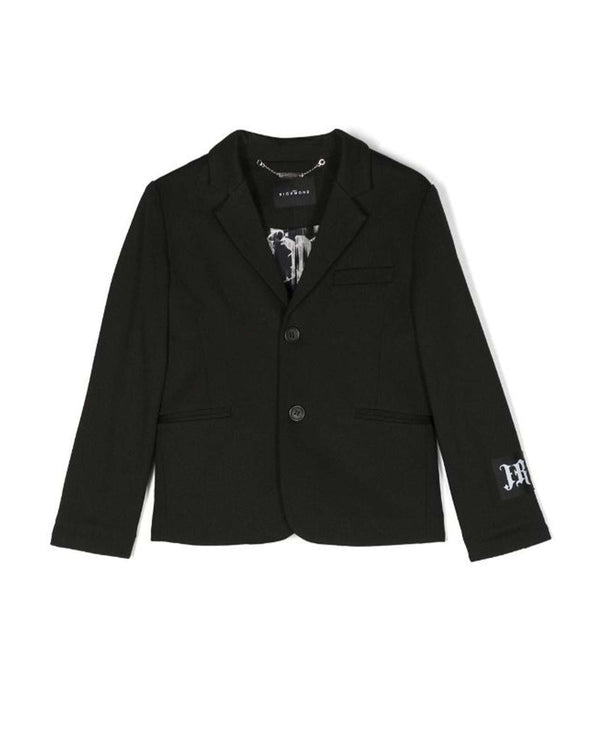 SINGLE-BREASTED BLAZER WITH LOGO ON THE SLEEVE