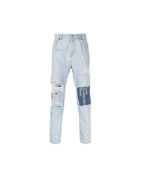 SLIM JEANS WITH GRAPHICS AND LEG INSERTS