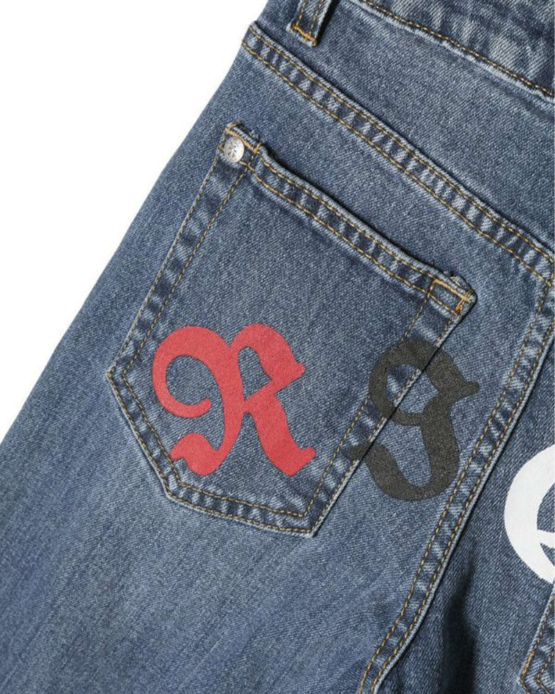 Jeans slim con logo stampato