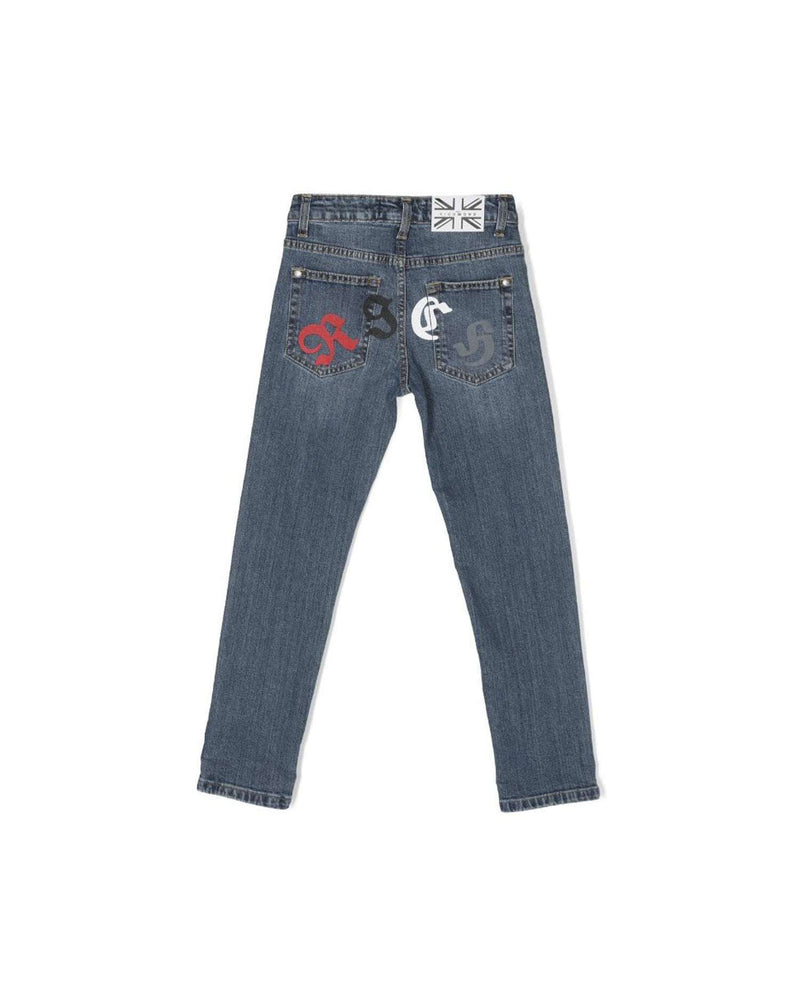 SLIM JEANS WITH PRINTED LOGO