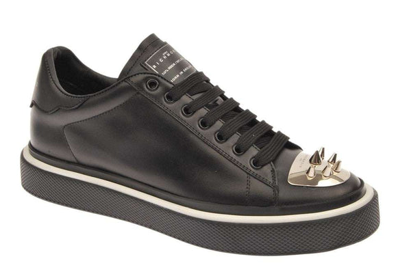 Leather sneakers with studs